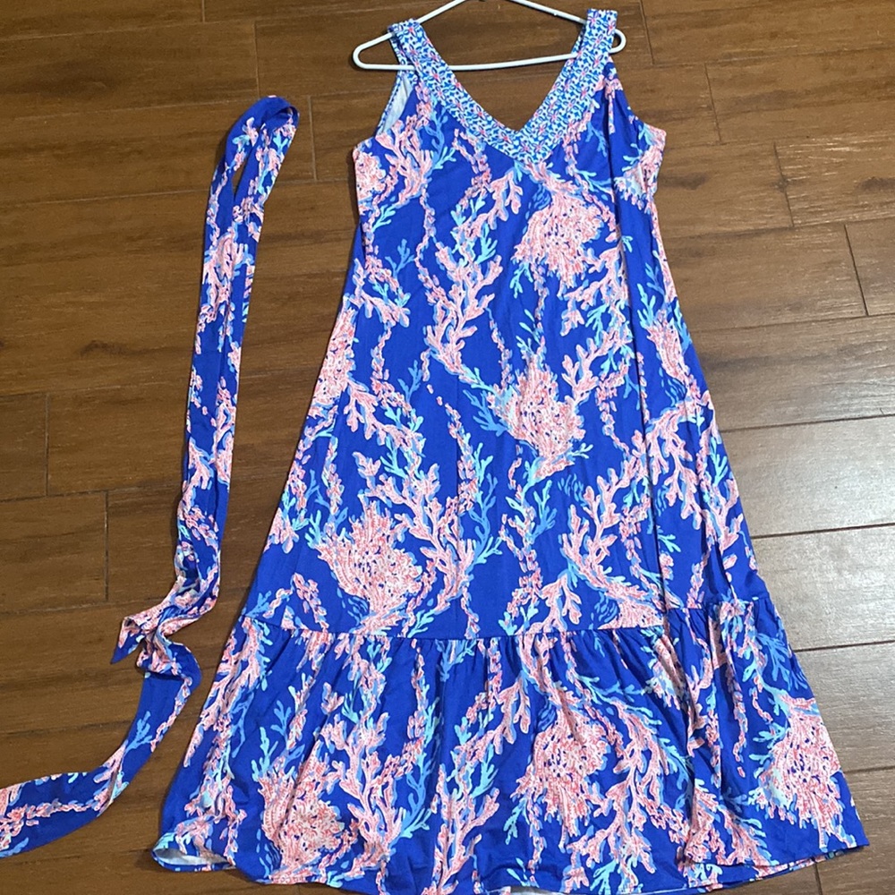 LILLY Pulitzer XL Madsen MIDI Dress I’m Borealis Blue - Picture 4 of 7